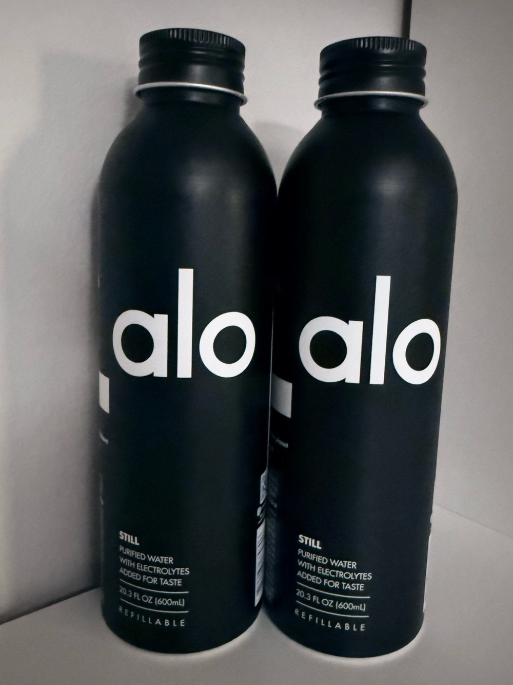alo Still Purified Water Bottle - Matte Black (Set of 2)